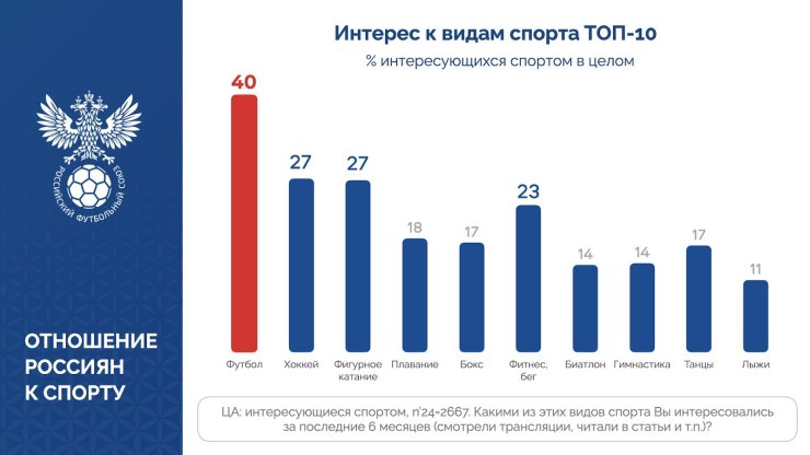 Стало известно, какой вид спорта является номером один в России